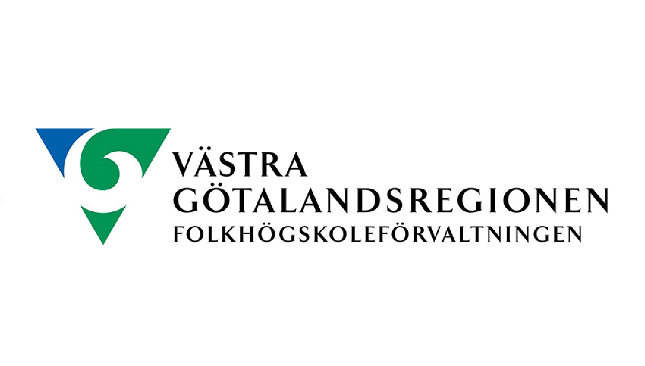 Logotyp Folkhögskoleförvaltningen i Västra Götalandsregionen.