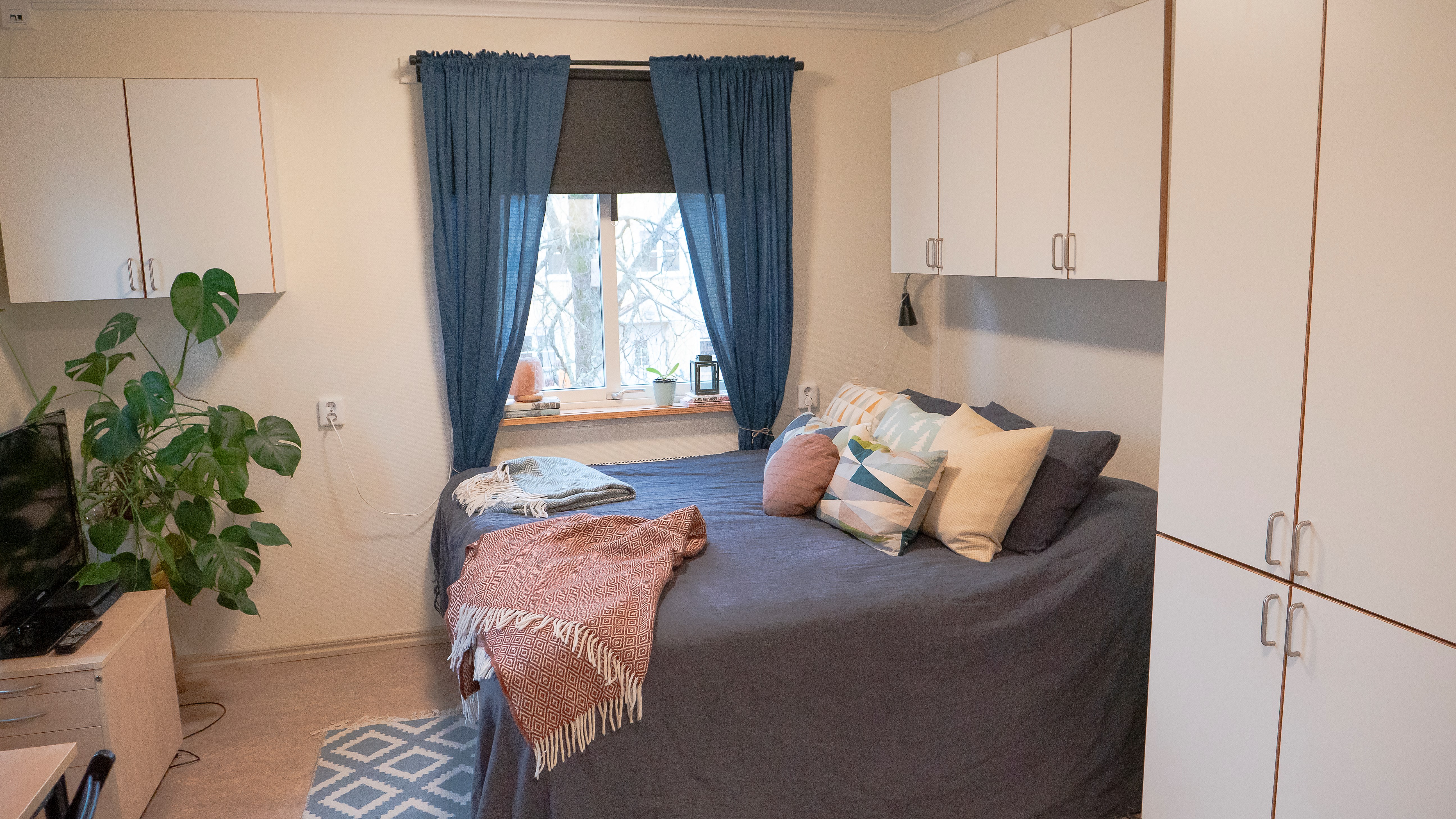 Ett dubbelrum på internatet Lillebo, Dalslands folkhögskola i Färgelanda. 