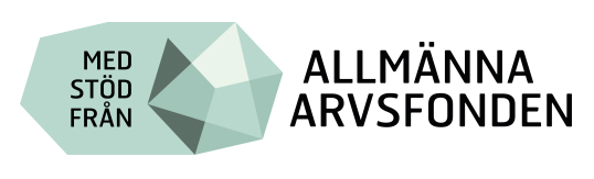Texten "Med stöd från Allmänna arvsfonden" och Allmännas arvsfondens logotyp.