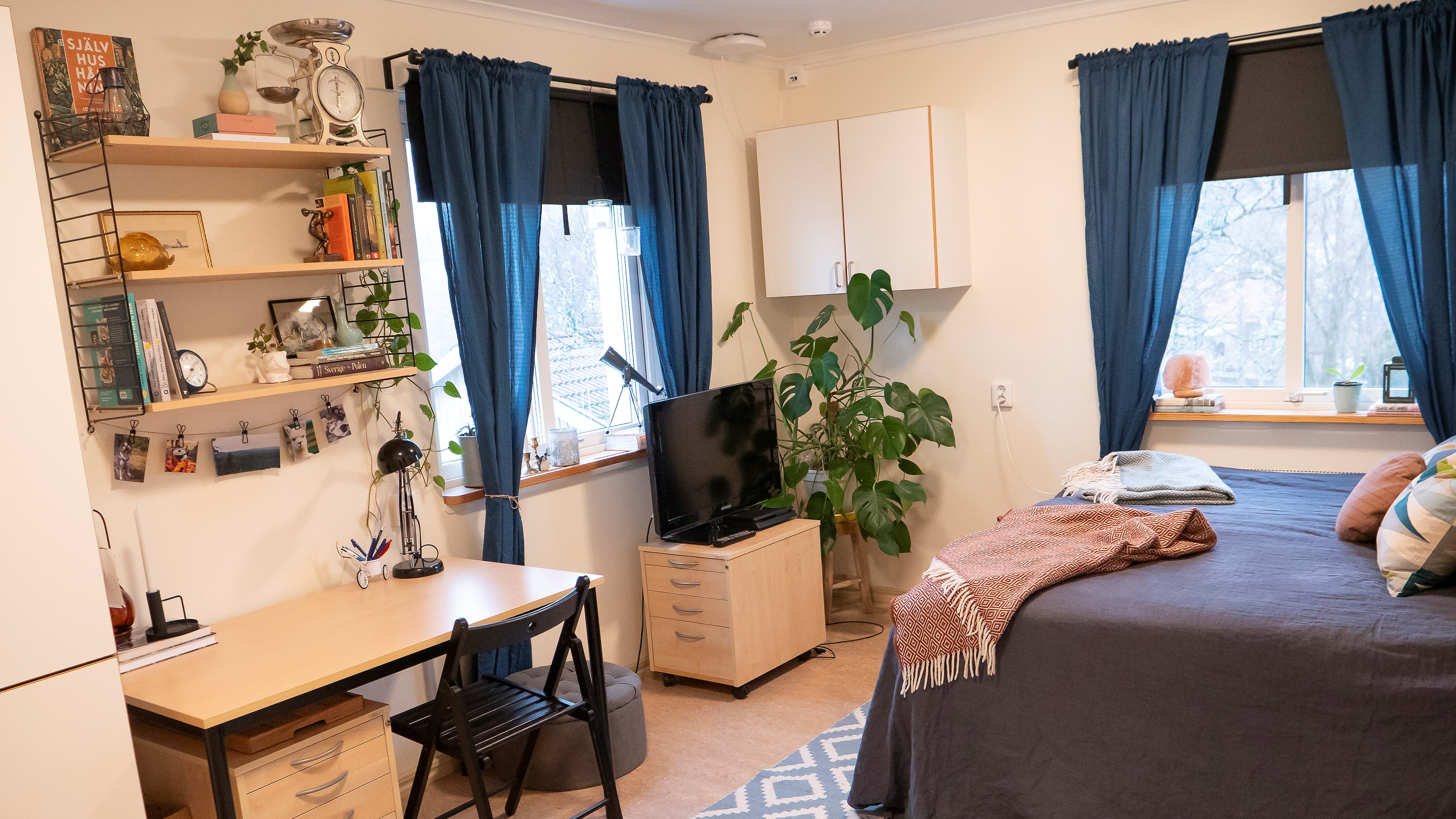 Ett dubbelrum på internatet Lillebo, Dalslands folkhögskola i Färgelanda.